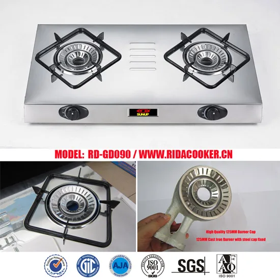 2020 kitchen cooking double burner square grill super stainless steel table top gas cooker