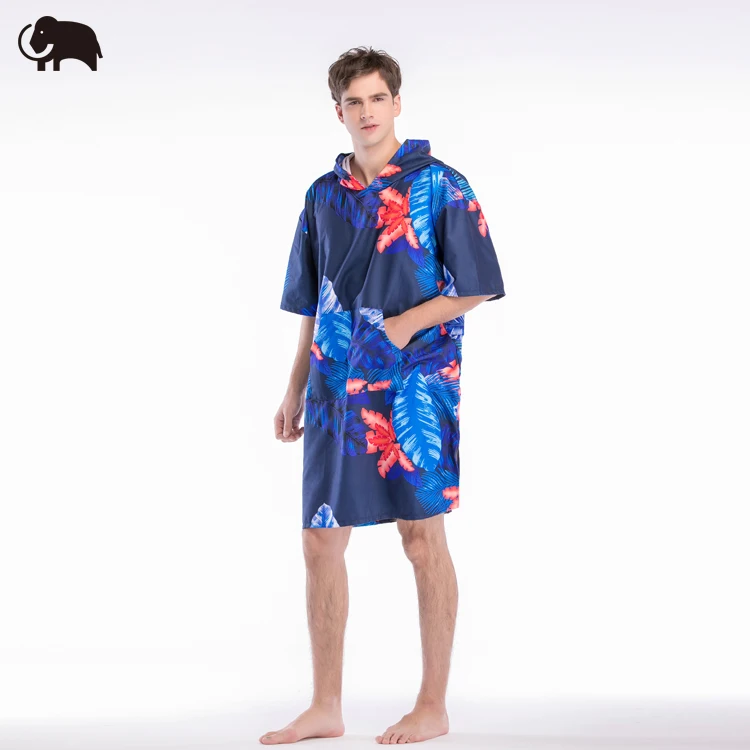 Поо из 100% микрофибры с капюшоном полотенце для серфинга Модное пончо индивидуальным принтом