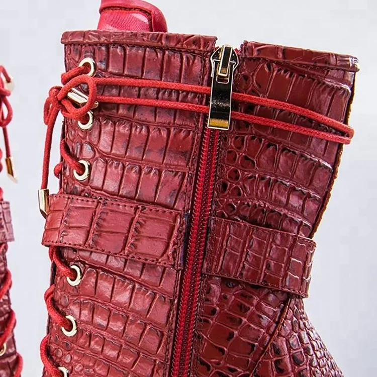 Fashion Design Faux Leather High Heel Ladies Ankle Boot