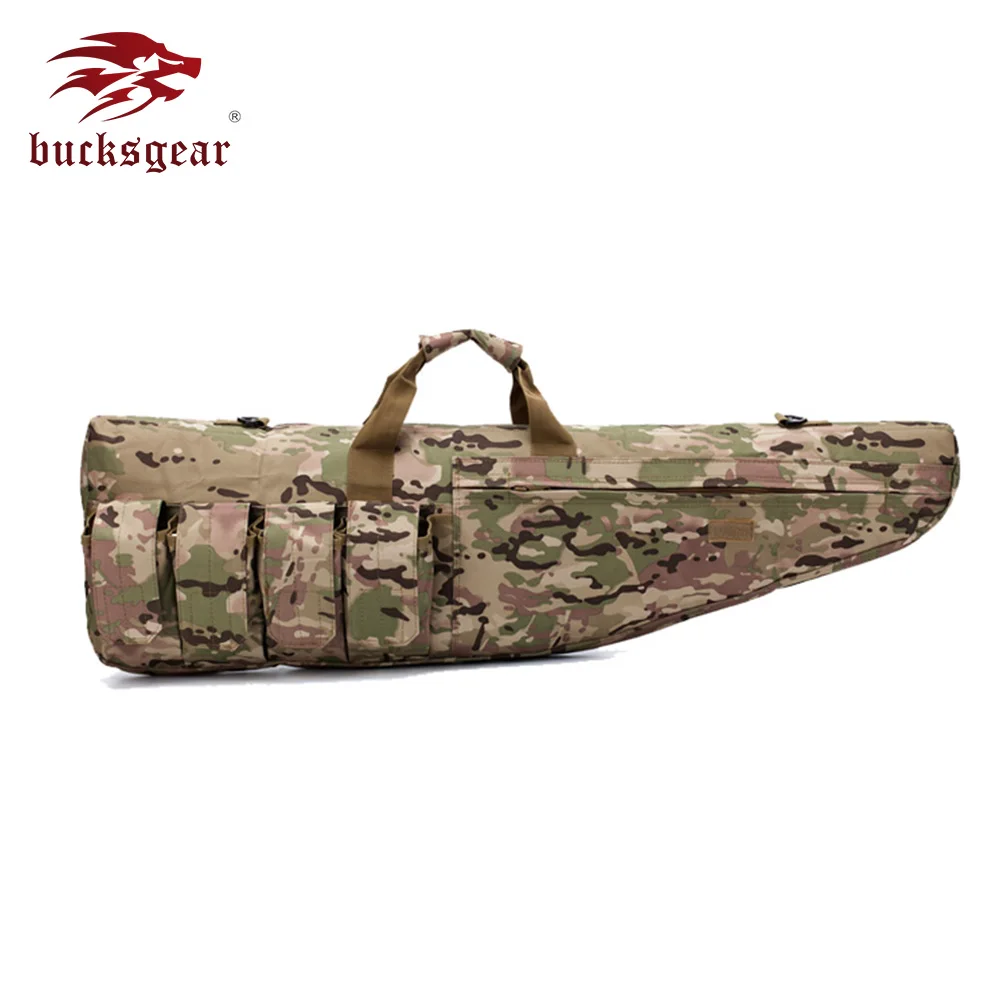 Bucksgear Factory wholesale camouflage waterproof army military gun bag for AR15 AK47 hunting gun bag sling tactical rifle bag