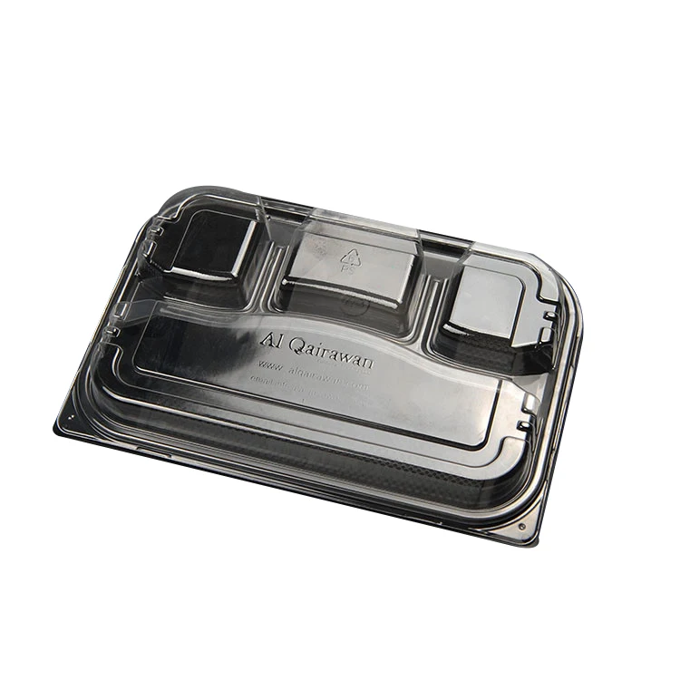 Wholesale Plastic Packaging Containers Plastic Serving Tray Black Stackable Trays For Food