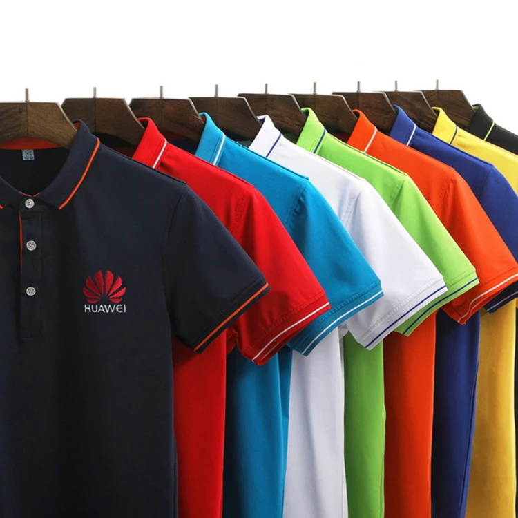 Оптовая продажа, Мужская футболка-поло унисекс с принтом логотипа на заказ