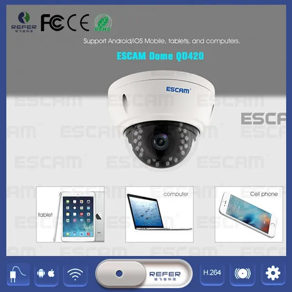 2017 популярные камеры системы безопасности открытый Купольная QD420 H.265 4MP CCTV onvif p2p Ip-камера