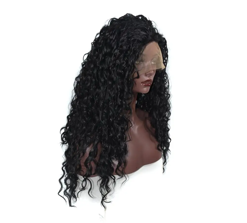 AliLeader Synthetic Deep Wave Lace Front Wig