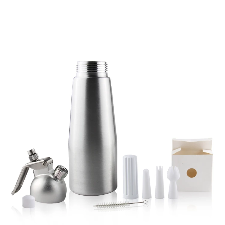 Aluminum Whipper Cream Dispenser Whipper  plastic  Decorating Nozzles + plastic Holder (0.5L)cream whipper