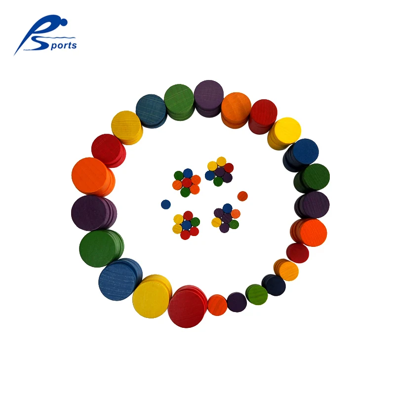 
Montessori toy wood construction board colorful wooden round block 