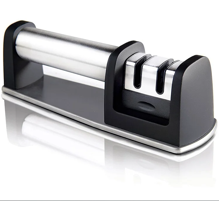 Manual Sharp Sharpener Diamond Coated Wheel Handle 2 Stage Knife Sharpener Adjustable Stainless Steel Hard Carbide Ceramic 270g