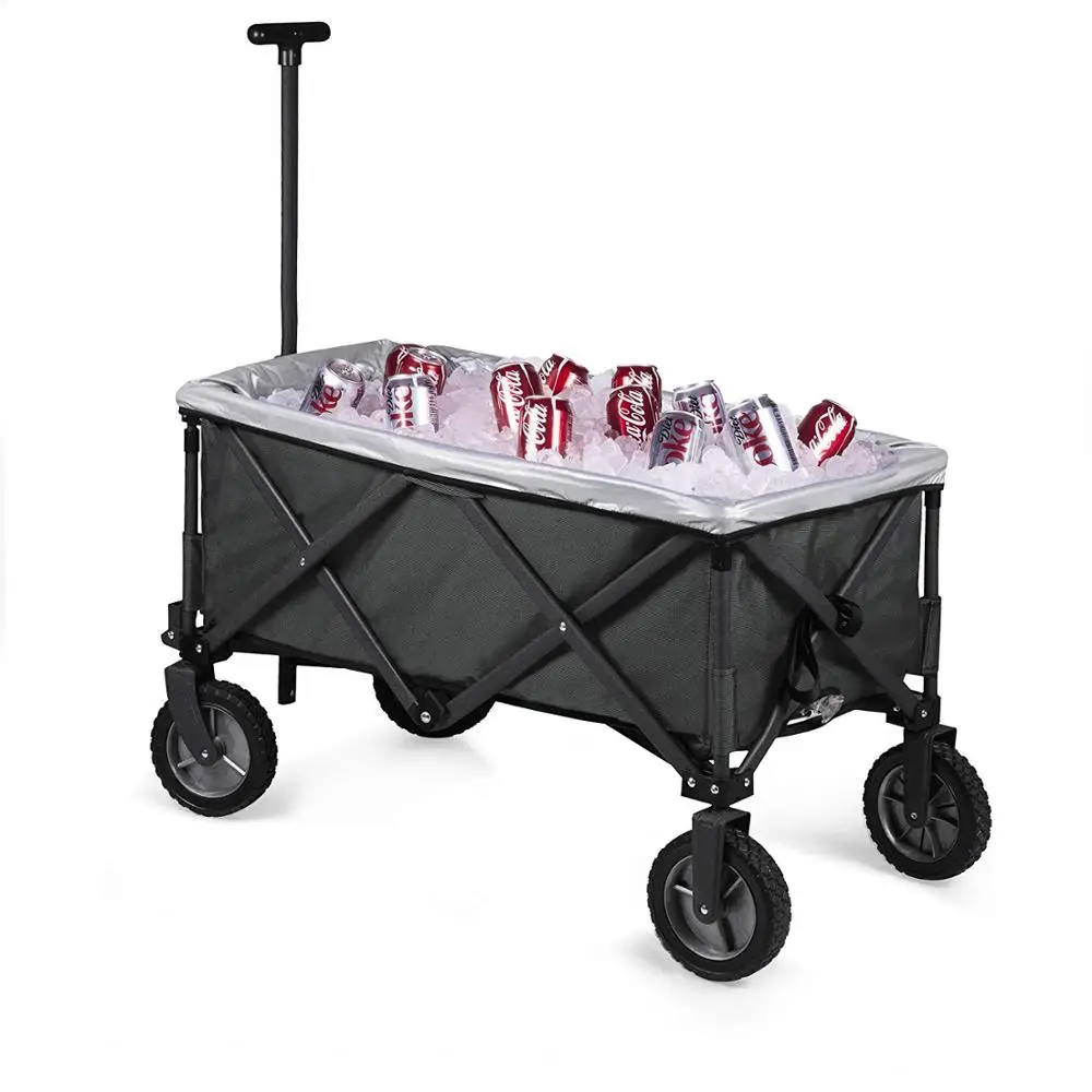 Outdoor Utility folding portable wagon rolling cooler cart for summer beach