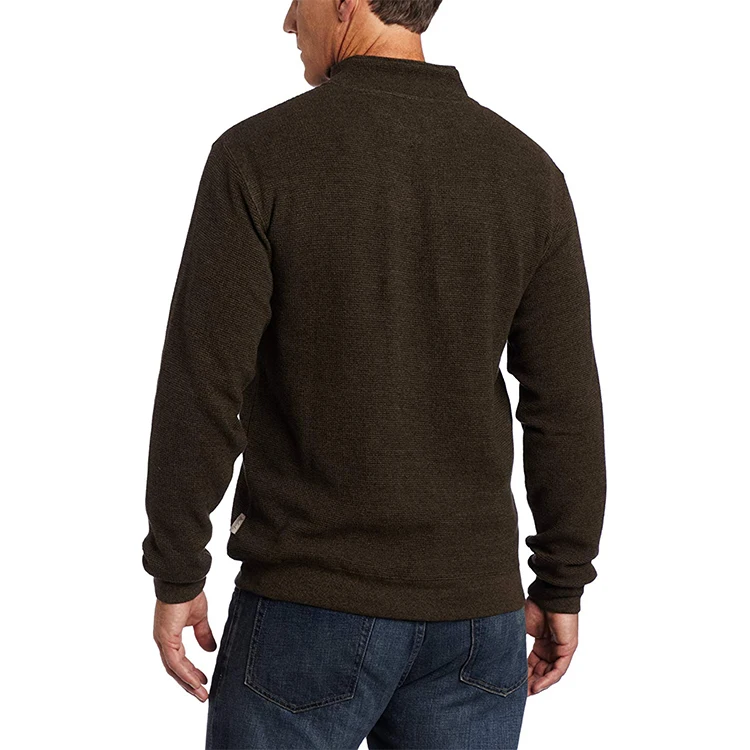 7gg Machine Wash Classic-fit thermal stand collar with zip placket leather pull Bromley quarter Zipper Closure Wool Sweaters Men