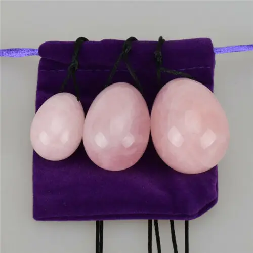 
1Set Natural Rose Quartz Yoni Eggs Jade Yoni Wa Ben Ball and 110mm Massage Stick 