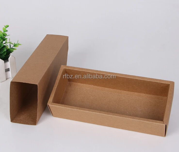 Creative general rectangular drawer socks kraft paper gift packaging box Mini PVC Lid Kraft Paper flower Packaging Box