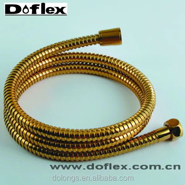 
CL007 brass golden color double lock flexible shower hose 