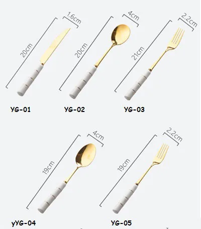 Eco Friendly Flatware Sets Fork Knife Spoons With Custom Ceramics Handle Cutlery Tableware Set For Western Food Dinnerware