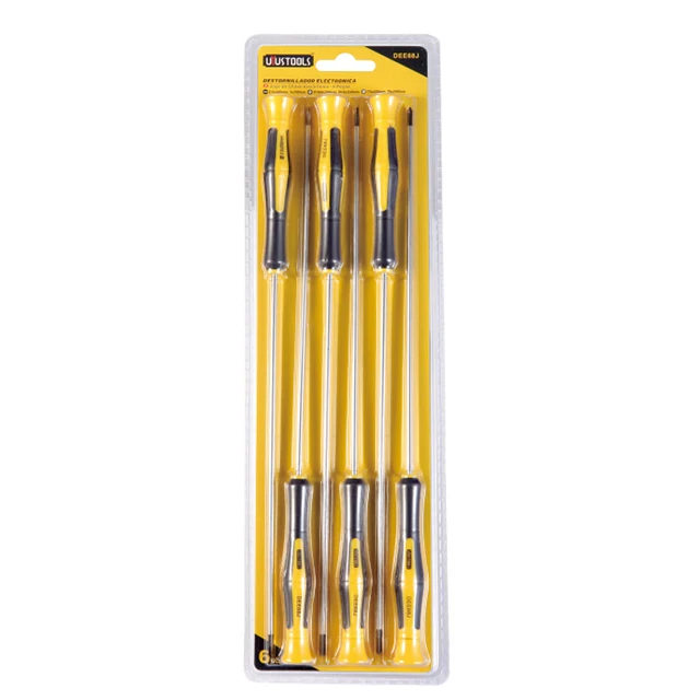
UYUSTOOLS Professional 6PC SET ELECTRICIAN SCREWDRIVER with chrome finish 
