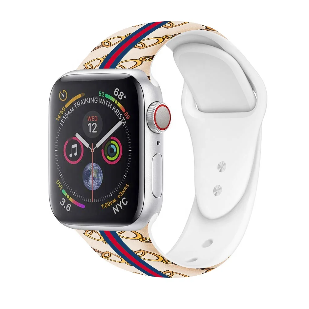 Custom logo High quality silicone Bracelet Watch Band Strap for Apple Series 1 2 3 4 5