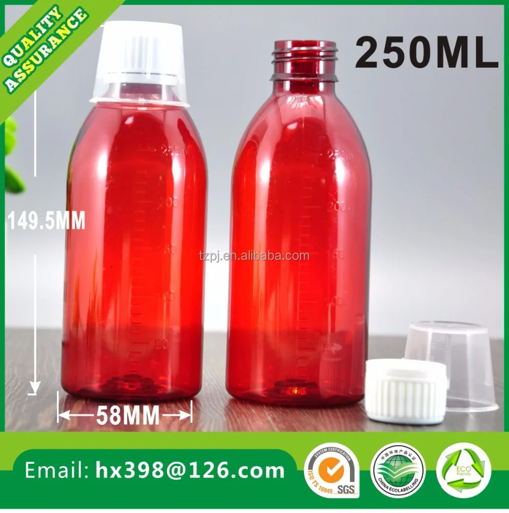 Большой емкости пластиковые бутылки жидких лекарств PET, HDPE, LDPE для взрослых