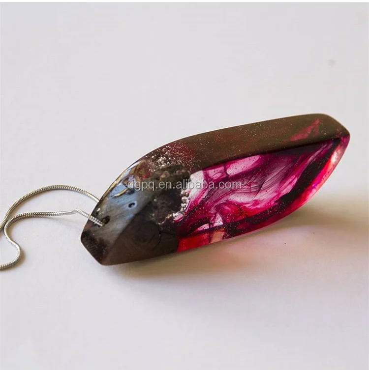 Creative lucite resin and wood jewelry pendants, wood and resin jewelry and necklace