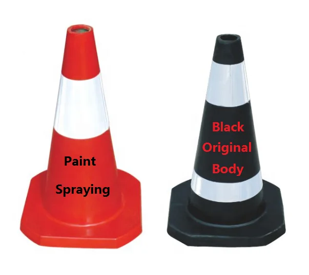 Wholesale Factory Price 75cm Reflective Film Full Body Hazard Warning Road Traffic Portable Rubber Safety Cone with Handle