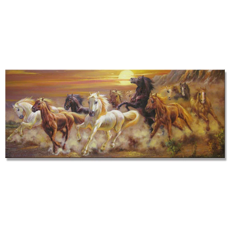 Wholesale Handmade 8 Horses Painting Horses In Acrylic