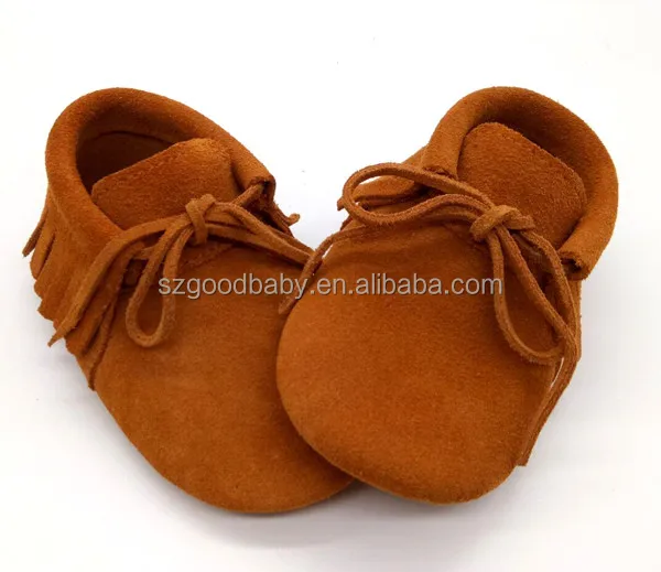 Australia tan suede cheap tassel toddler boy baby moccasins genuine leather