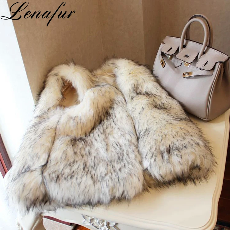 Искусственные Женщины Меха Жиле поддельные Лисий мех жилет из искусственного меха