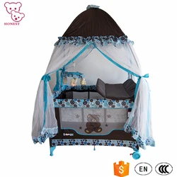 Safety large baby fence playpen metal folding baby playpen bed