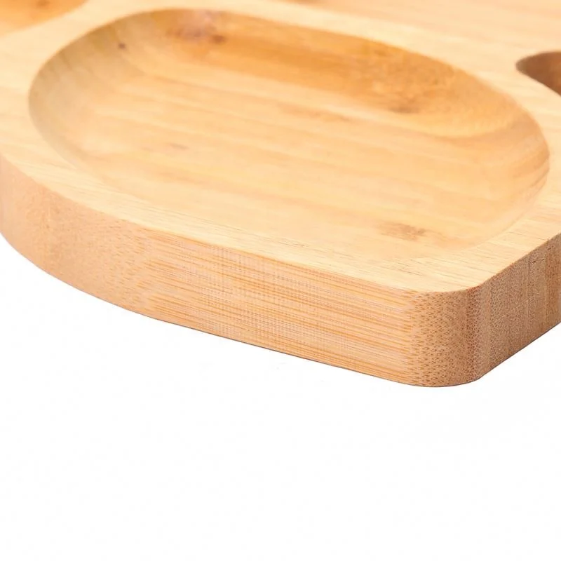 
Wooden Divide Condiment Sauce Plate, Dipping Tray Snacks For Party Plates 
