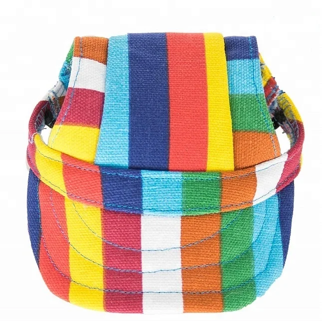 
Hot Selling Pet Sun Hat Dog Canvas Visor Cap with Ear Holes and Adjustable Chin Strap for Pets 