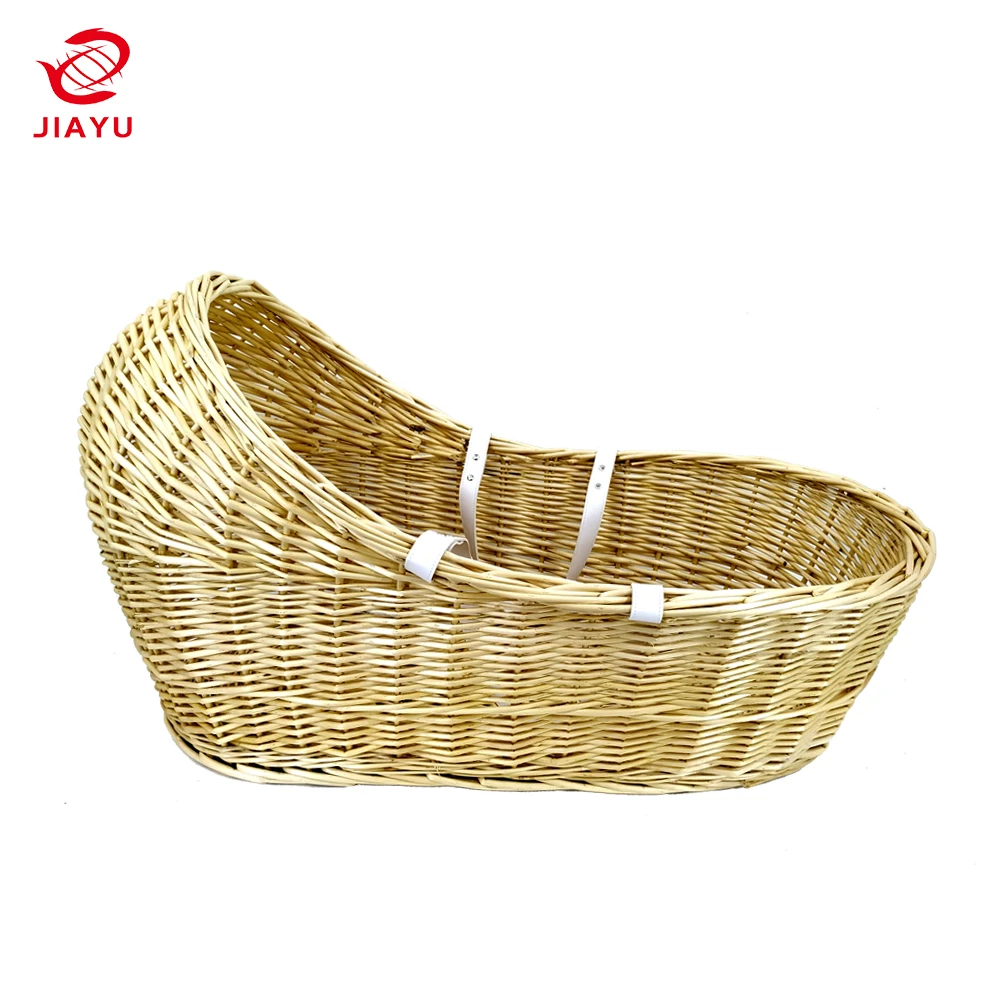 Natural firm wicker sleeping angel baby bassient with fabric