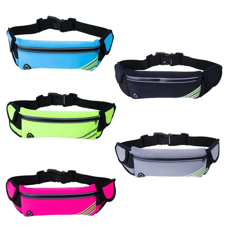 Running Belt Waist Bag With Water Bottles Best Fitness Gear Reflective Waist Pack Phone Holder for Running Hiking , Cycling