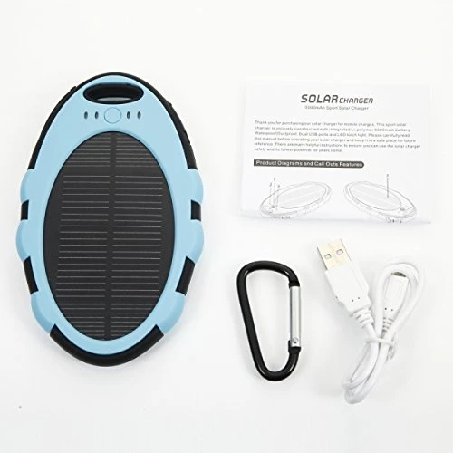Portable mini Solar mobile phone Charger 5000mah battery Power Bank for iphone