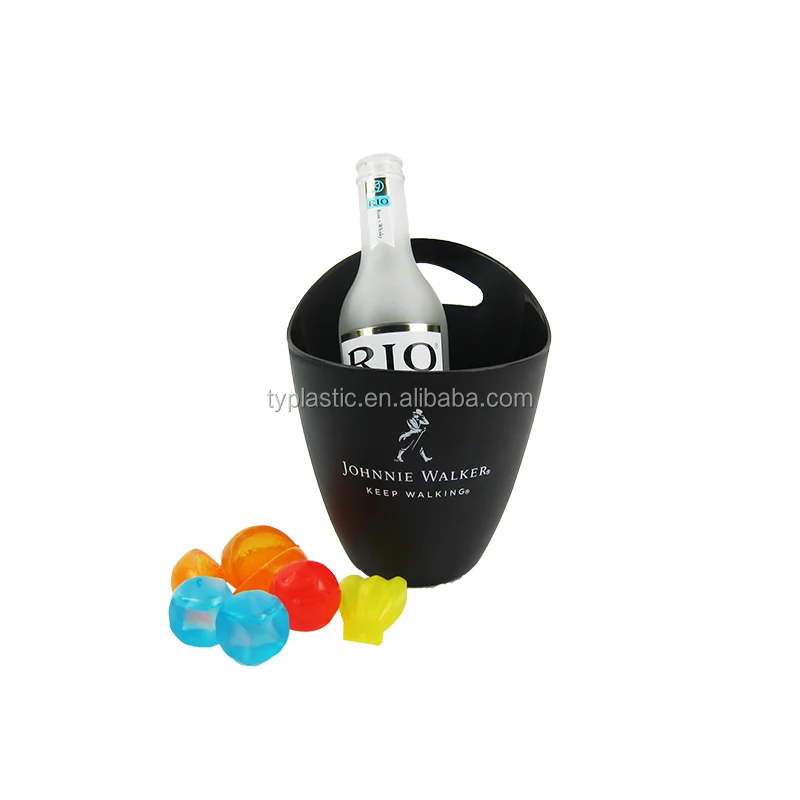 Custom printing 1L recycled plastic ice bucket with scoop