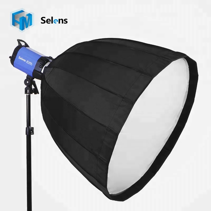 Selens 120 см черный серебристый 16-ребер глубокий легкий складной параболический софтбокс зонтичного