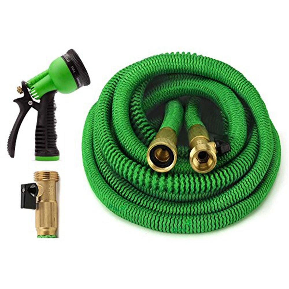Garden Hose 100 Feet with 8 Spray Pattern Nozzle Strongest Expanding Garden Hose with Triple Layer Latex Core