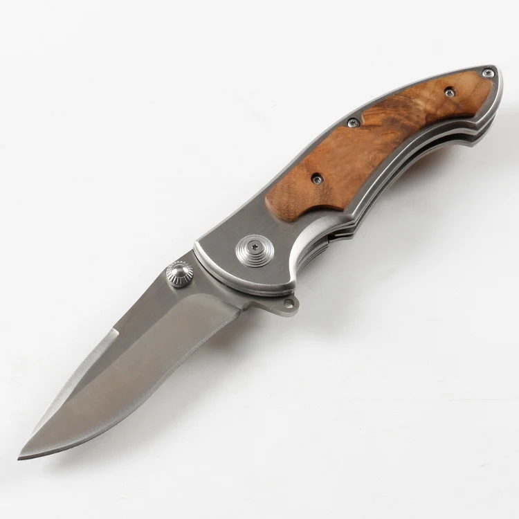 
 Складные карманные ножи для кемпинга из нержавеющей стали с деревянной ручкой   (60762013961)