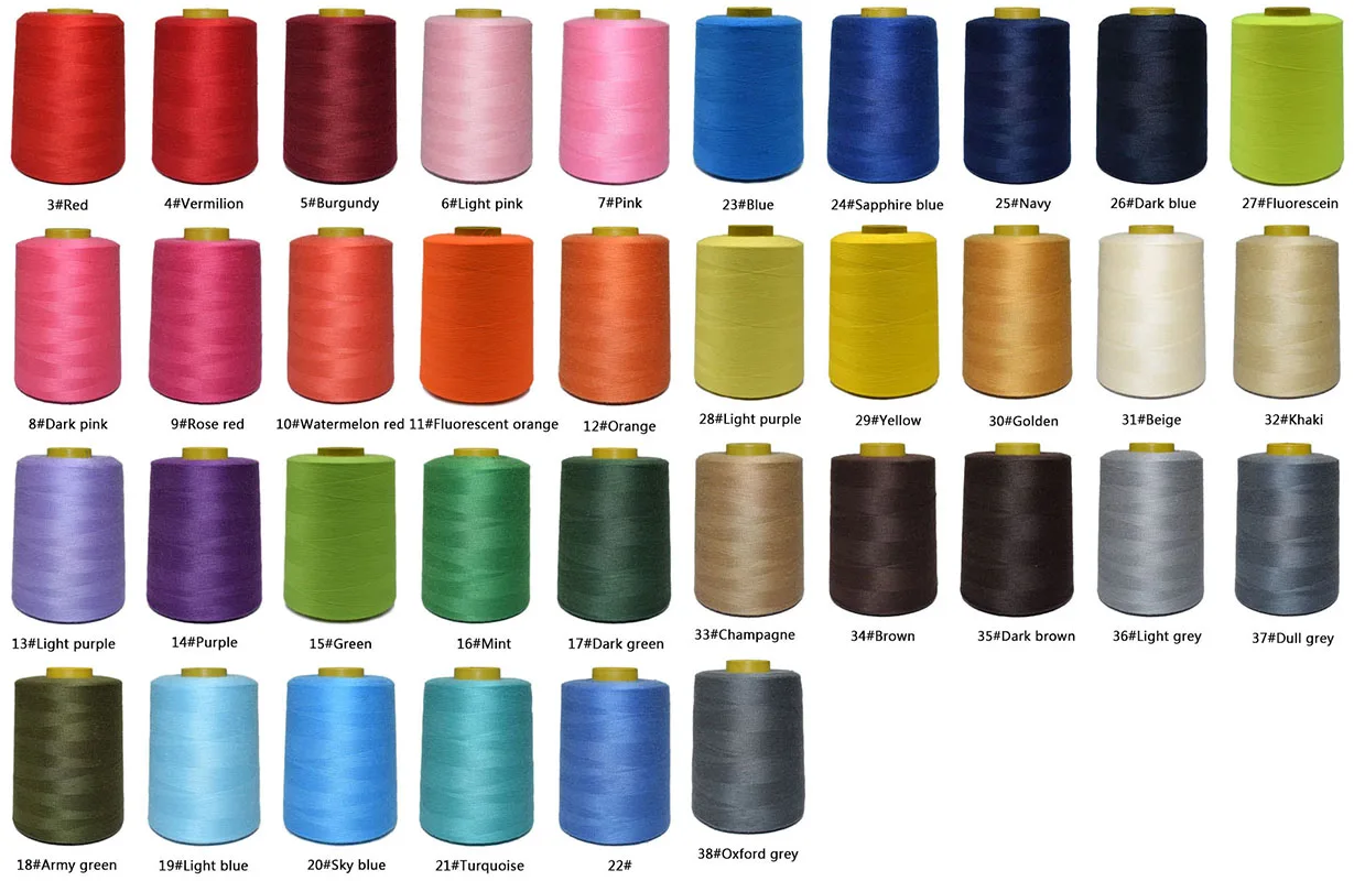 8000m 40/2 high speed spun polyester edge yarn quilting machine sewing thread for sewing cloth