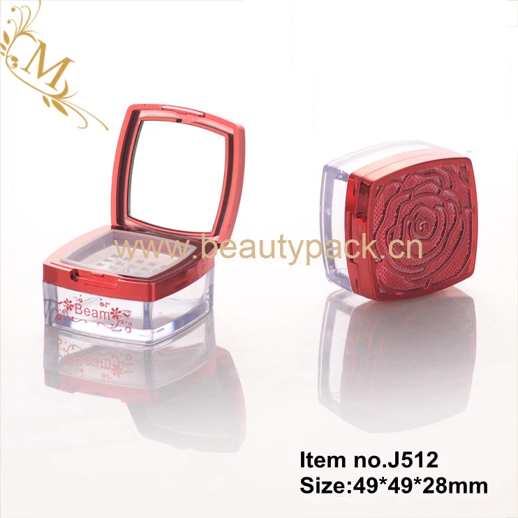 
Mini rose loose powder cosmetic packaging / case / container / jar / packing with mirror 