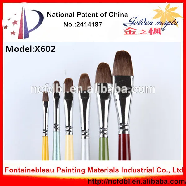 Chirstmas Gift Promotional Artist Paint Brush Set,Weasel Hair Acrylic Painting Colored Wooden Handle Wholesale Art Supplies
