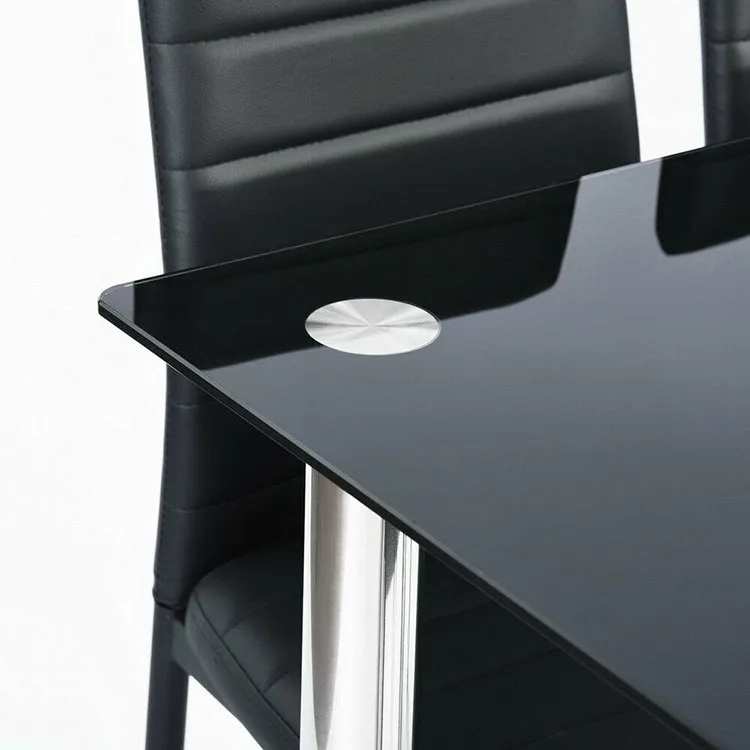 Factory Price Modern Glass Dining Tables and Chairs Set for Restaurant