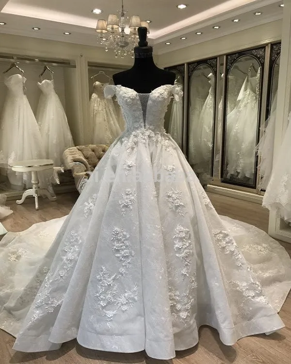 Plus Size Bridal Gowns Elegant Luxury Wedding Gowns Abiti da sposa Dubai Robe de mariage 2021 Ball Gown Wedding Dresses