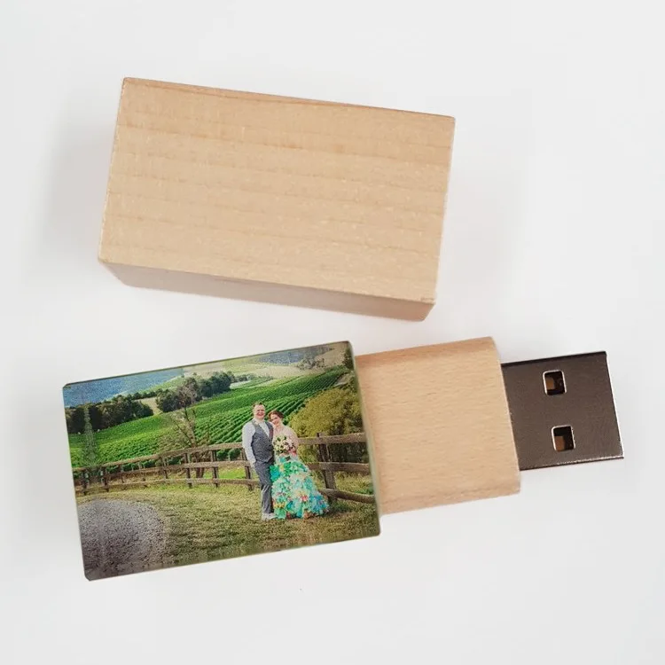 Promotional Gift Customized Laser Engraving Logo Wooden Glass LED Light Up 8GB 16GB 32GB Crystal USB Flash Disk On Key Pen Drive