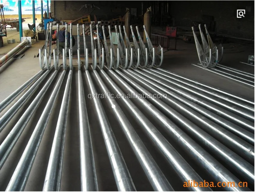 Factory direct supply 9m single arm  Hot galvanized steel street light pole