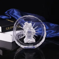 Pujiang kinsam crystal factory direct sales for temple living room display crystal Buddha statue