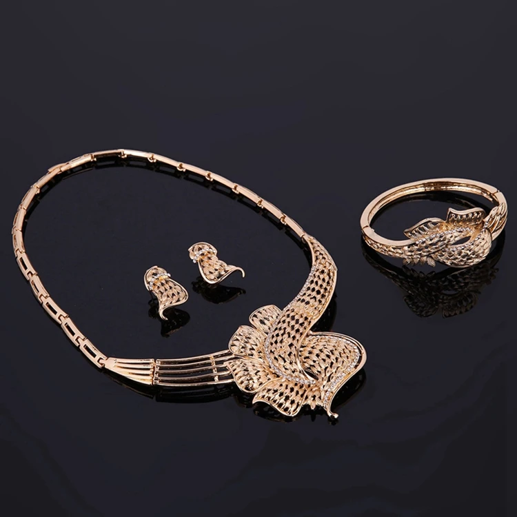 High Fashion African Gold Plated Indian Jodha Akbar Pakistani Artificial Turkish Wedding Jewelry Sets Dubai Bridal