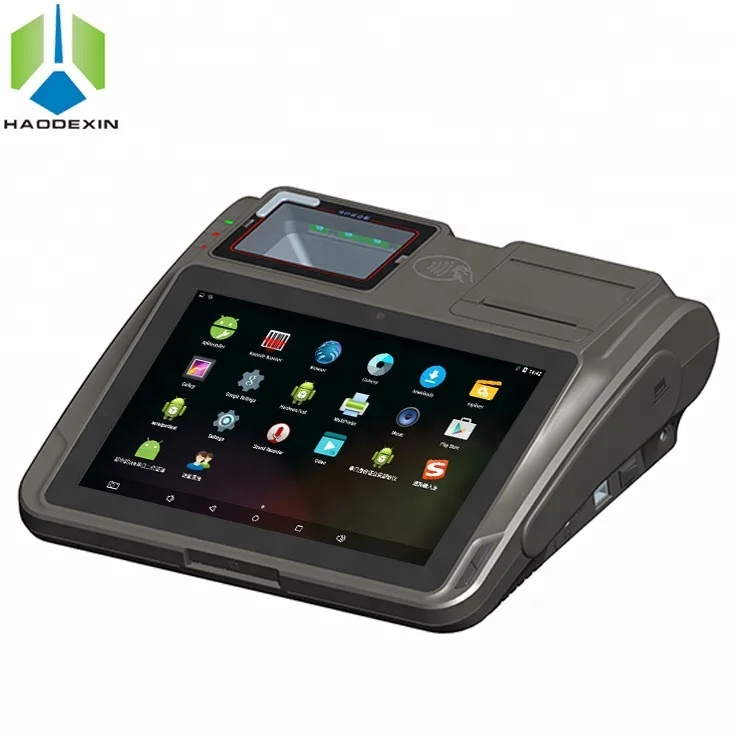 10.1 inch Android touch screen POS terminal HD screen POS system with thermal printer and fingerprint reader POS GC039G