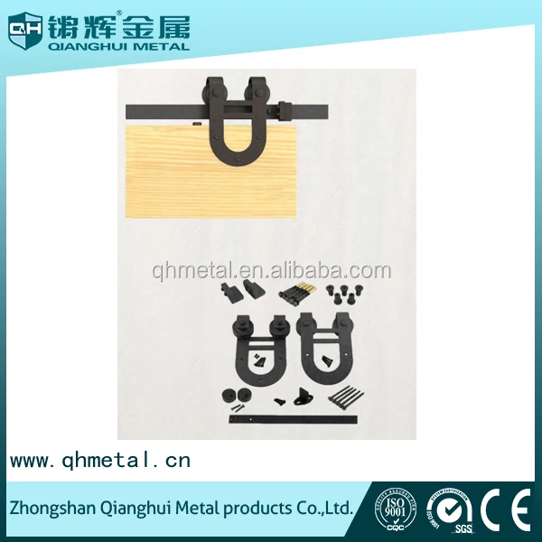 Heavy duty Sliding barn door hardware with  U shape double rollers