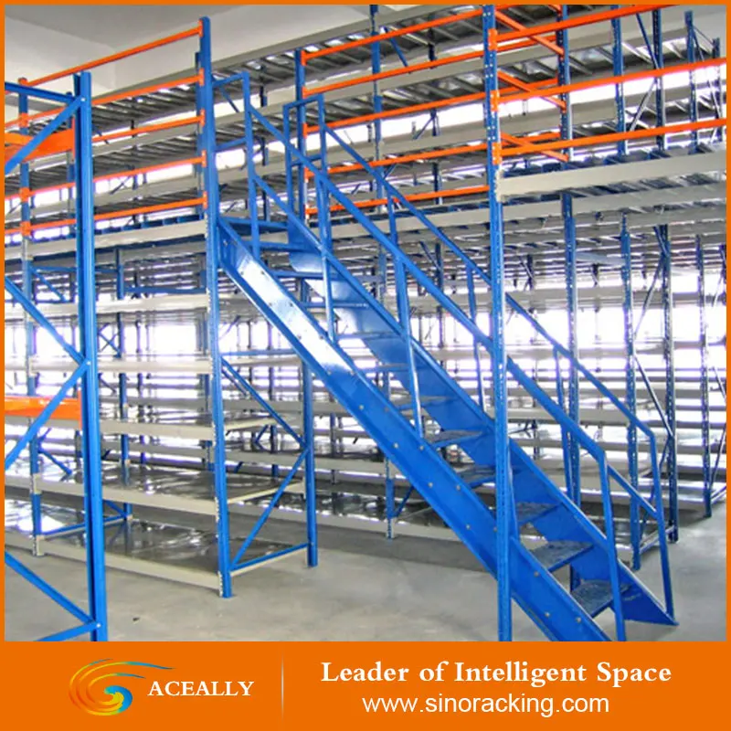 Склад Стальная платформа, мезонинные стеллажи системы