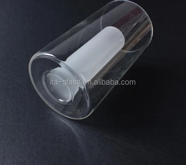 High Quality Double wall Pyrex glass tube lamp shade from factory