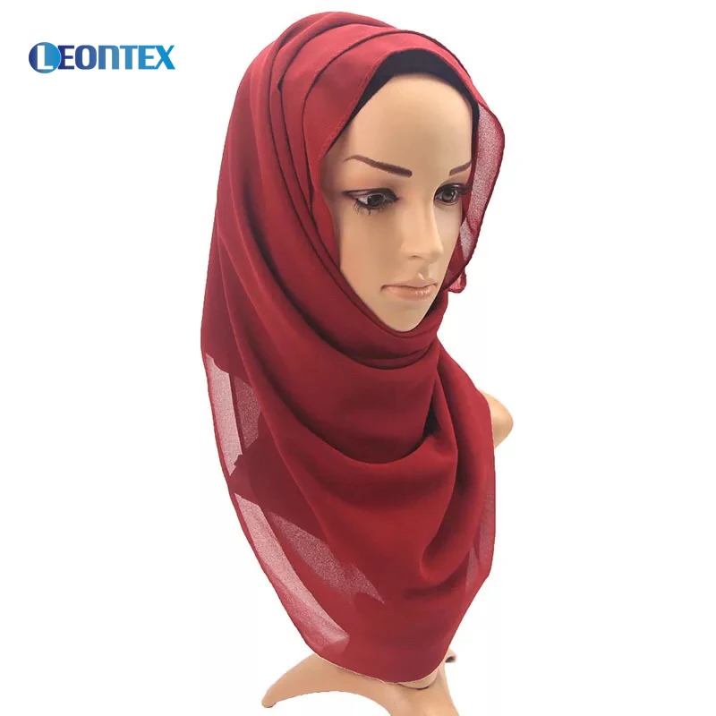 Women bubble muslim chiffon veil and hijab scarf wholesale stock 2019 premium hijab