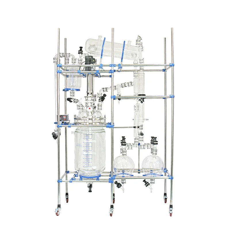 pilot plant customized jacketed glass reactor 10l ~ 200 liter